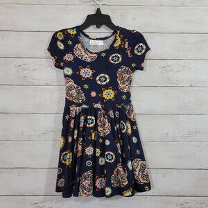 Dot Dot Smile Blue Sugar‎ Skull Baby Girl Toddler Kids Dress Spring Size 2T
